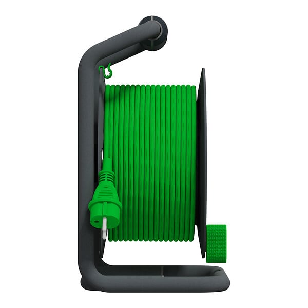 SCHNEIDER ELECTRIC - Enrouleur de chantier - Vert et gris - 2 prises P + T - 25m - large