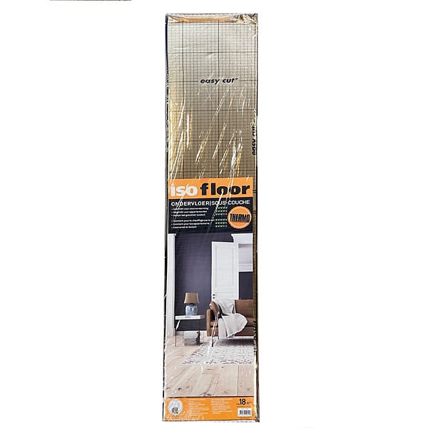 FORESTEA - Souscouche parquet ISOFLOOR film alu ép 1.6 mm acoustique 18 m2 15m x 1.2m - large