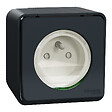 SCHNEIDER ELECTRIC - Mureva Styl-Prise de courant 2P+T avec cache-Anthracite - vignette