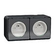 SCHNEIDER ELECTRIC - Double prise de courant 2P+T Mureva Styl Anthracite IP55 - vignette