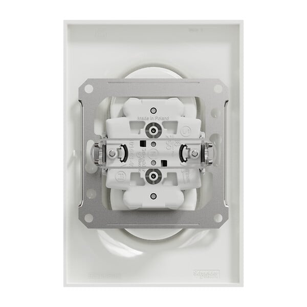 SCHNEIDER ELECTRIC - Prise électrique double 2P+T Odace - Blanc - 16A - large