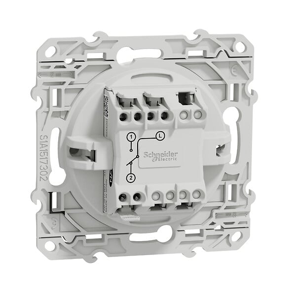SCHNEIDER ELECTRIC - Interrupteur va-et-vient Odace - Plastique Blanc - 10 A - large