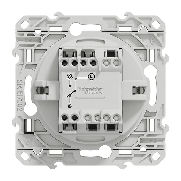 SCHNEIDER ELECTRIC - Interrupteur VMC Odace - Blanc - 2 vitesses - large