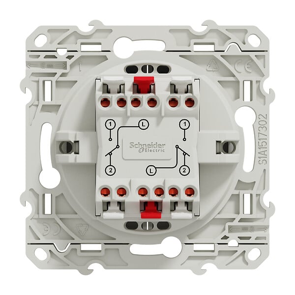 SCHNEIDER ELECTRIC - Double va-et-vient plastique Odace Blanc - large