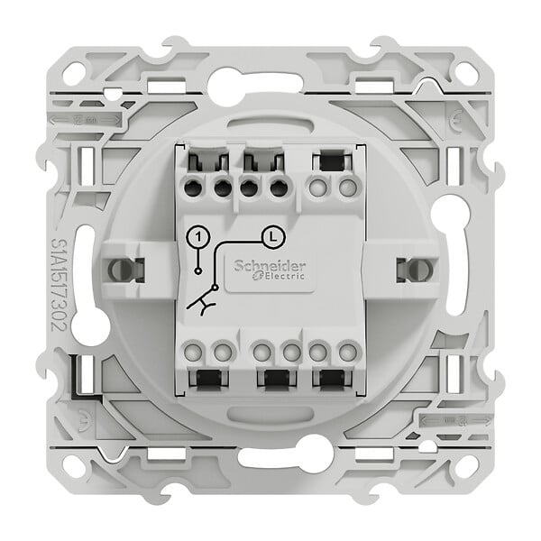 SCHNEIDER ELECTRIC - Bouton poussoir - Gamme Odace - Blanc - 10A - large