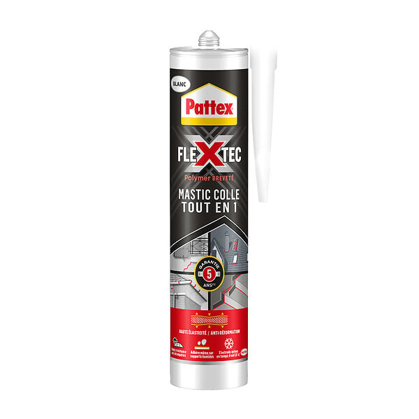 PATTEX - Mastic-colle tout-en-1 Flextec - Blanc - Cartouche 389g - large