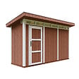 TIMBELA - Abri de Jardin Qualité Premium 4m² - L161xL412cm - Kit tout compris avec sol, tuiles bitumineuses, set de peinture-Construction de Panneaux LP SmartSide- Cabane de Jardin Timbela M902 REDWOOD RED - vignette