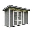 TIMBELA - Abri de Jardin Qualité Premium 4m² - L161xL412cm - Kit tout compris avec sol, tuiles bitumineuses, set de peinture-Construction de Panneaux LP Smartside- Cabane de Jardin Timbela M902A CAVERN STEEL - vignette