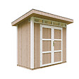 TIMBELA - Abri de Jardin Qualité Premium 3m² - L161xL294cm - Kit tout compris avec sol, tuiles bitumineuses, set de peinture-Construction de Panneaux LP Smartside- Cabane de Jardin Timbela M901A TERRA BROWN - vignette