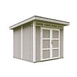 TIMBELA - Abri de Jardin Qualité Premium 6m² - L294xL279cm - Kit tout compris avec sol, tuiles bitumineuses, set de peinture-Construction de Panneaux LP Smartside- Cabane de Jardin Timbela M903A TUNDRA GREY - vignette