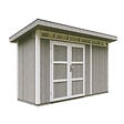 TIMBELA - Abri de Jardin Qualité Premium 4m² - L161xL412cm - Kit tout compris avec sol, tuiles bitumineuses, set de peinture-Construction de Panneaux LP Smartside- Cabane de Jardin Timbela M902A TUNDRA GREY - vignette