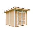 TIMBELA - Abri de Jardin Qualité Premium 6m² - L294xL279cm - Kit tout compris avec sol, tuiles bitumineuses, set de peinture-Construction de Panneaux LP Smartside- Cabane de Jardin Timbela M903A HARVEST HONEY - vignette