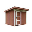 TIMBELA - Abri de Jardin Qualité Premium 6m² - L294xL279cm - Kit tout compris avec sol, tuiles bitumineuses, set de peinture-Construction de Panneaux LP Smartside- Cabane de Jardin Timbela M903 REDWOOD RED - vignette
