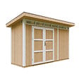 TIMBELA - Abri de Jardin Qualité Premium 4m² - L161xL412cm - Kit tout compris avec sol, tuiles bitumineuses, set de peinture-Construction de Panneaux LP Smartside- Cabane de Jardin Timbela M902A HARVEST HONEY - vignette