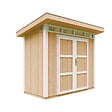 TIMBELA - Abri de Jardin Qualité Premium 3m² - L161xL294cm - Kit tout compris avec sol, tuiles bitumineuses, set de peinture-Construction de Panneaux LP Smartside- Cabane de Jardin Timbela M901A HARVEST HONEY - vignette