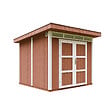 TIMBELA - Abri de Jardin Qualité Premium 6m² - L294xL279cm - Kit tout compris avec sol, tuiles bitumineuses, set de peinture-Construction de Panneaux LP Smartside- Cabane de Jardin Timbela M903A REDWOOD RED - vignette