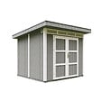 TIMBELA - Abri de Jardin Qualité Premium 6m² - L294xL279cm - Kit tout compris avec sol, tuiles bitumineuses, set de peinture-Construction de Panneaux LP Smartside- Cabane de Jardin Timbela M903A CAVERN STEEL - vignette