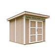 TIMBELA - Abri de Jardin Qualité Premium 6m² - L294xL279cm - Kit tout compris avec sol, tuiles bitumineuses, set de peinture-Construction de Panneaux LP Smartside- Cabane de Jardin Timbela M903A TERRA BROWN - vignette