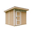 TIMBELA - Abri de Jardin Qualité Premium 6m² - L294xL279cm - Kit tout compris avec sol, tuiles bitumineuses, set de peinture-Construction de Panneaux LP Smartside- Cabane de Jardin Timbela M903 HARVEST HONEY - vignette