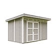 TIMBELA - Abri de Jardin Qualité Premium 9m² - L412xL279cm - Kit tout compris avec sol, tuiles bitumineuses, set de peinture-Construction de Panneaux LP Smartside- Cabane de Jardin Timbela M904A TUNDRA GREY - vignette