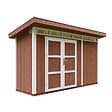 TIMBELA - Abri de Jardin Qualité Premium 4m² - L161xL412cm - Kit tout compris avec sol, tuiles bitumineuses, set de peinture-Construction de Panneaux LP Smartside- Cabane de Jardin Timbela M902A REDWOOD RED - vignette