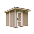 TIMBELA - Abri de Jardin Qualité Premium 6m² - L294xL279cm - Kit tout compris avec sol, tuiles bitumineuses, set de peinture-Construction de Panneaux LP Smartside- Cabane de Jardin Timbela M903 TERRA BROWN - vignette