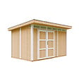 TIMBELA - Abri de Jardin Qualité Premium 9m² - L412xL279cm - Kit tout compris avec sol, tuiles bitumineuses, set de peinture-Construction de Panneaux LP Smartside- Cabane de Jardin Timbela M904A HARVEST HONEY - vignette