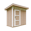 TIMBELA - Abri de Jardin Qualité Premium 3m² - L161xL294cm - Kit tout compris avec sol, tuiles bitumineuses, set de peinture-Construction de Panneaux LP SmartSide- Cabane de Jardin Timbela M901 TERRA BROWN - vignette