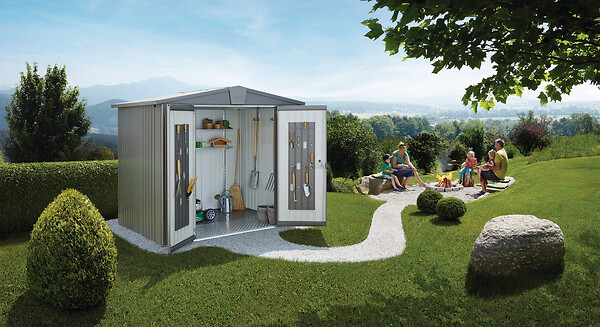 BIOHORT - Abri de jardin Europa T 4A - Métal -  Gris foncé - 4,4m2 - large