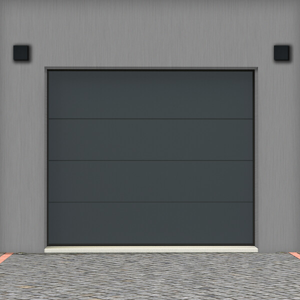FLEXIDOOR - Porte sectionnelle Plus lisse sans rainures - Gris - 2,5x2,125m - large