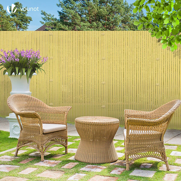 VOUNOT - Canisse PVC brise vue ultra renforce avec attaches de fixation 100x500cm beige - large