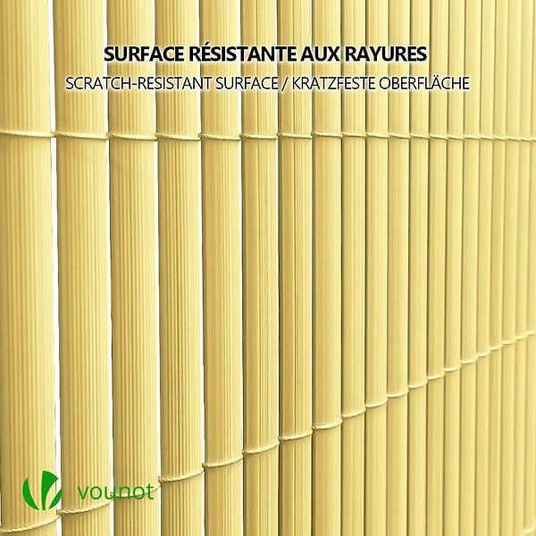VOUNOT - Canisse PVC brise vue ultra renforce avec attaches de fixation 80x500cm beige - large