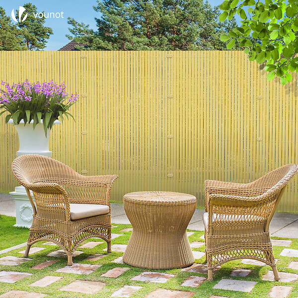 VOUNOT - Canisse PVC brise vue ultra renforce avec attaches de fixation 80x500cm beige - large