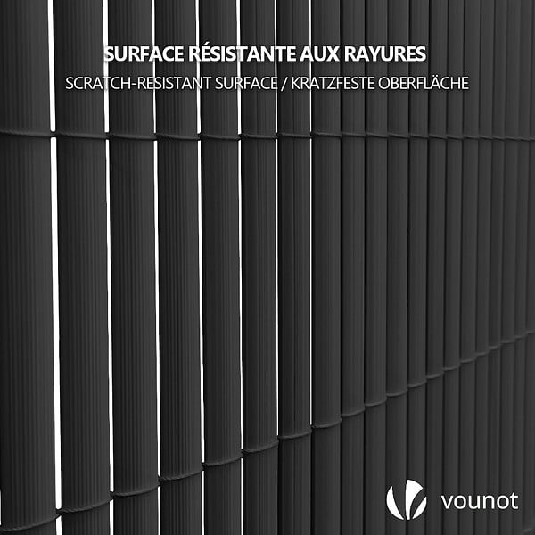VOUNOT - Canisse PVC brise vue ultra renforce avec attaches de fixation 100x300cm gris - large