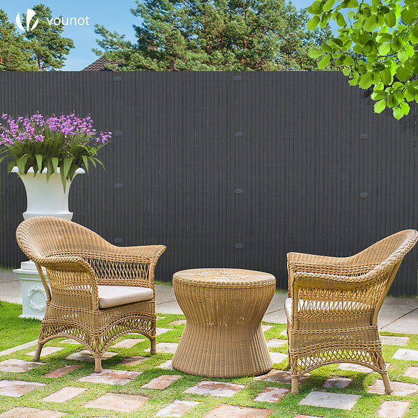VOUNOT - Canisse PVC brise vue ultra renforce avec attaches de fixation 100x300cm gris - large