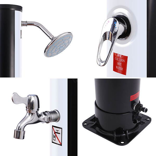 HAPPY GARDEN - Douche solaire MOOREA noire et argent 18L - large