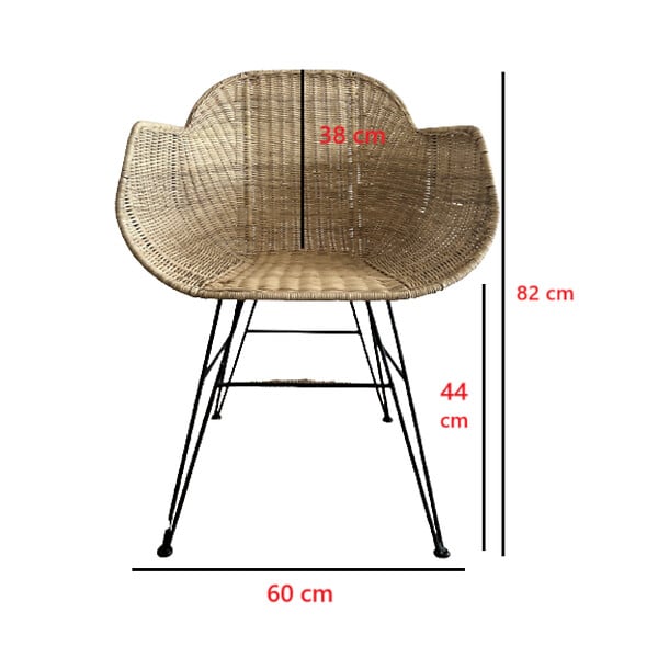 M.CEZARE - Lot de 4 chaises Valentin en rotin Cézaré d4252552 - large