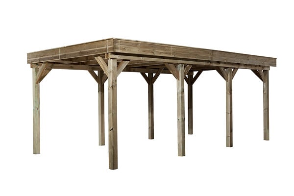 WEKA - Carport 609 - Vert imprégné - L.325xH.240xP.622cm - large