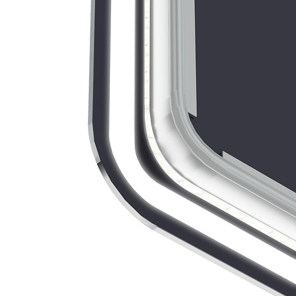 AURLANE - Miroir salle de bain avec eclairage LED et contour noir - 50x70cm - GO BLACK LED - large