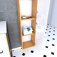 AURLANE - Meuble colonne de douche 30x35 cm suspendu - 2 portes finition blanc mat - vignette