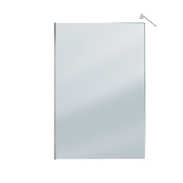 AURLANE - Paroi de Douche 140x200cm Verre Fumé 8mm - Barre de Fixation Extensible et Profil Chrome - large