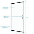 AURLANE - Porte de douche coulissante 100x200 cm - Verre transparent - Profilé Noir - CRUSH - vignette