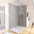 AURLANE - Pack de 2 Panneaux Muraux Pierre Light Grey 90+120x210 cm avec Profilés ANODISE BRILLANT - STONE'IT - vignette