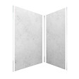 AURLANE - Pack de 2 Panneaux Muraux Pierre Light Grey 90+120x210 cm avec Profilés ANODISE BRILLANT - STONE'IT - vignette