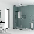 AURLANE - Paroi de douche 120x203cm à structure noir mat extensible 203cm à 273cm STRETCHY - vignette