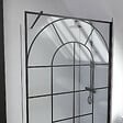 AURLANE - Paroi de douche Déco 120x195cm Verre 5mm Sérigraphié - Barre de fixation Noir Mat - vignette
