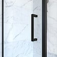 AURLANE - Porte de douche Pivotante et retour 80x80x200 - Profilés noir mat - CRUSH PIVOTANTE - vignette