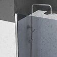 AURLANE - Paroi de Douche 90x200cm Verre Fumé 8mm - Barre de Fixation Extensible et Profil Chrome - vignette