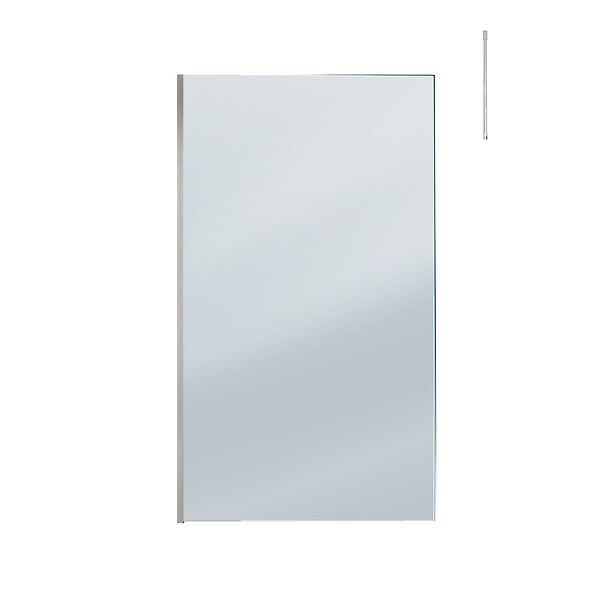 AURLANE - Paroi de Douche 120x200cm Verre Fumé - Profilé + Barre Plafond Finition Chrome - FREEDOM 2 SMOKED - large