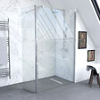 AURLANE - Paroi de douche a l'italienne - VERRE TRANSPARENT 6mm - paroi + Barre de fixation recoupable - vignette